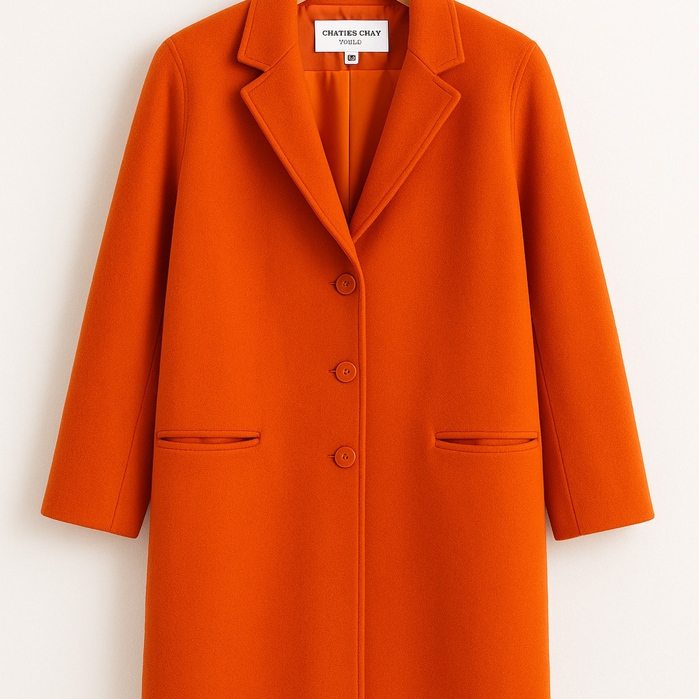 Elegant Orange Trench Coat